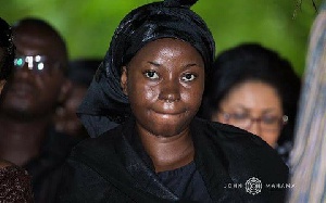 Captain Mahama's wife at the one week anniversary of her husband