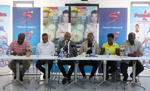 CEO of Baby Jet Promotions, Anim Addo addressing the press