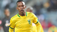 Divine Lunga plays for Mamelodi Sundowns in South Africa