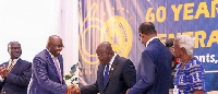 President Nana Addo Dankwa Akufo-Addo in a handshake with Vice President Bawumia