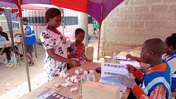 A Ghanaian captured at a voting centre