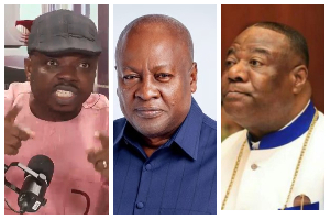 A photo collage of Abronye DC, Mahama and Duncan-Williams