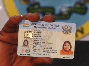 File photo of a Ghana Card