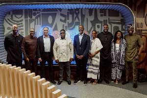 Sam George (4th L) with the team from Google at the event