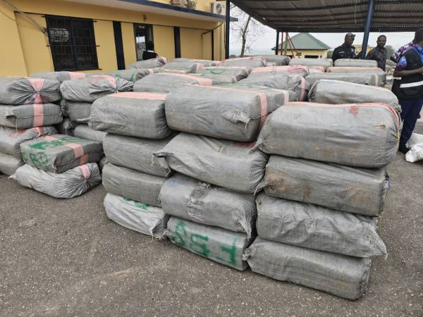 The suspected substances were wrapped in sacks