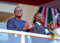 Preisdent Mahama (in shades) was in Kenya for the 62nd Jamhuri Day celebration