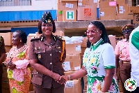 Adjoa Obuobia Darko-Opoku (R) with D-G of the Ghana Prisons Service, Patience Baffoe-Bonnie