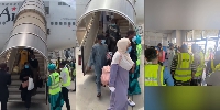 Some the evacuees at the Abuja airport