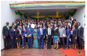 Leadership, Management and Council Members of CIB in a group photo with Inductees after the event
