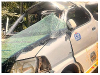 The incident occurred after the tyre of the vehicle burst