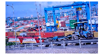 Cargo containers at the Mombasa Port in Kenya