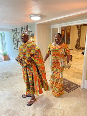 Asantehene and his wife Lady Julia at the coronation of King Charles