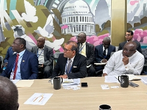 Ken Ofori-Atta, Former Finance Minister seated on the right during the meetings