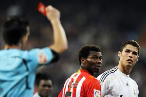 Ronaldo was sent off in a game back in 2009