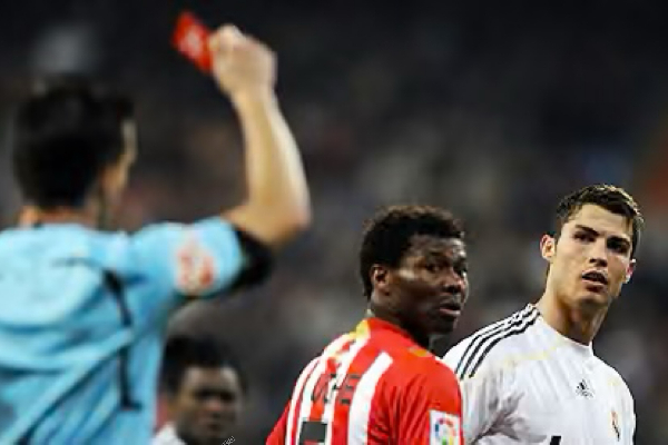 Ronaldo was sent off in a game back in 2009