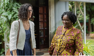 Harriet Thompson, British High Commissioner to Ghana [L] and Prof. Opoku Agyeman