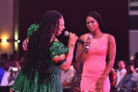Yvonne Chaka Chaka with eShun on stage