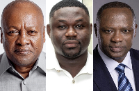 Ing Wisdom Edem Gomashie with President Mahama and Lands Minister Armah-Kofi Buah