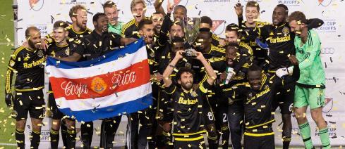 Columbus Crew celebrating.