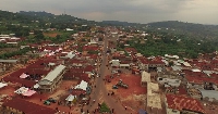 Aerial shot of the Kumawu township