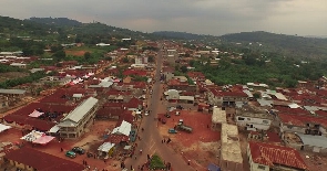 Aerial shot of the Kumawu township