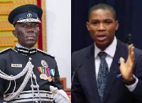 IGP Dr George Akuffo Dampare (left), Madina MP Francis-Xavier Sosu (right)