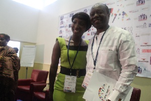 Mis Yasmin Boama, CEO African Bagg with Mr Ken Ofori-Attah