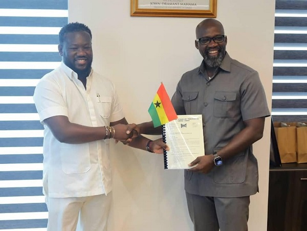 Afetsi Awoonor (left) takes over from Dr. Edwin Provencal (right) as Managing Director of BOST