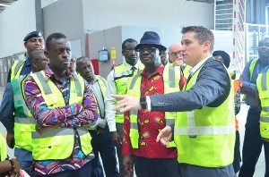 Mr. Kofi Adda, Minister for Aviation tours the Cargo sector