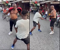 Bukom Banku training the young boxer