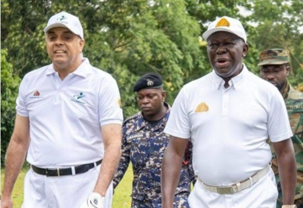 Dag Heward-Mills and Asantehene Otumfuo Osei Tutu II as seen on the golf pitch