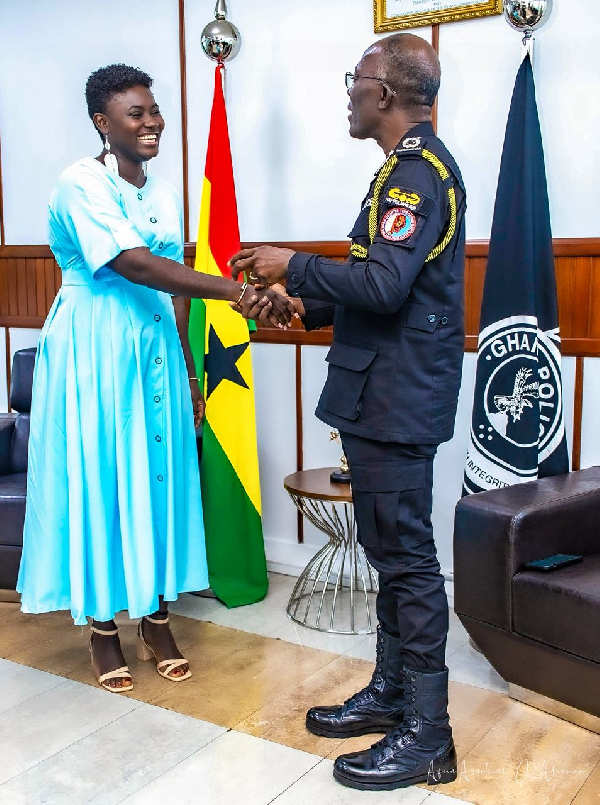 The purpose of the visit was to express Afua's profound gratitude to the police boss