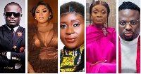 From L - R: Cwesi Oteng, Empress Gifty, Esther Smith, Diana Asamoah and Brother Sammy