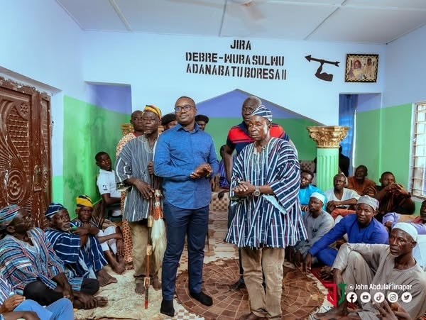 John Jinapor at Jira Debre-Wura Sulwa Adanabatu Boresa II's palace