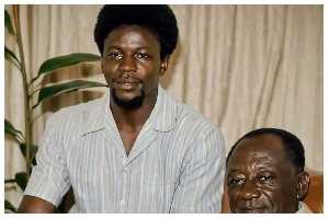 Otumfuo Osei Tutu II pictured in his younger days with the late Baffour Osei Akoto
