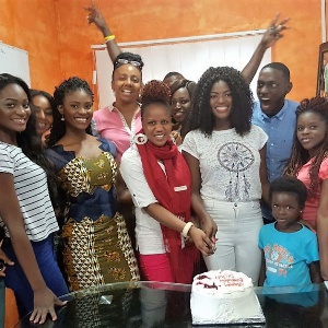 Miss Ghana team together with Sherifa Gunu joined Rebecca Asamoah to cut her birthday cake.