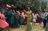 MP for North Dayi, Joycelyn Tetteh interacts with BECE candidates in her constituency