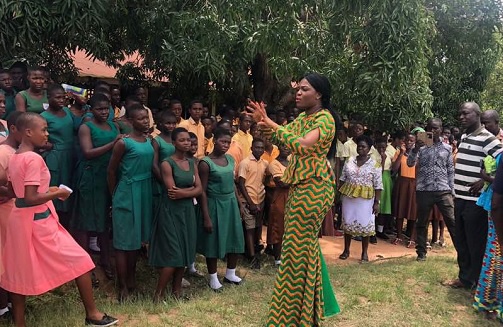 MP for North Dayi, Joycelyn Tetteh interacts with BECE candidates in her constituency