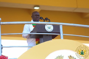 President Nana Addo Dankwa Akufo-Addo addressing Ghanaians at the Black Star Square