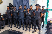 The officers at the ceremony