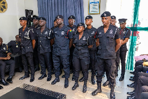 The officers at the ceremony