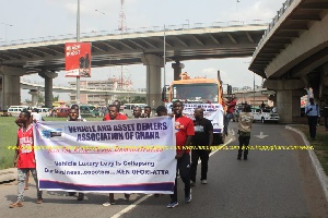 Members of Vehicle and Asset Dealers Association of Ghana demonstrating over luxury tax