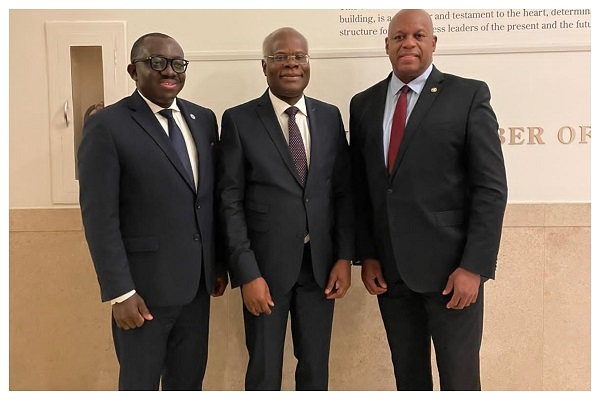 Kobina Tahir Hammond, Ghana's Trade Minister (Middle) during an official visit to Washington DC