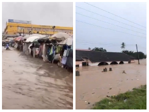 Some flooded parts of Accra after the rainfall