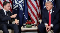 An old photo of NATO chief Mark Rutte with President Donald Trump