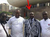 Headmaster of Adisadel College, William Kusi-Yeboah in the black and white suit