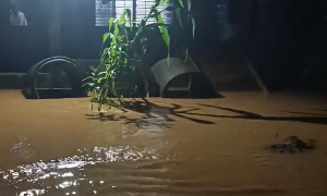 A scene of one of the flooded areas in Cape Coast
