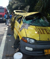 The vehicle somersaulted upon bursting a tyre