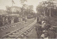 Some of the Ghanaians waiting for the train in Kumasi for first time