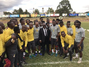 President Nana Addo Dankwa Akufo-Addo with Black Stars